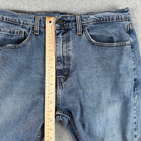 Levi Strauss 505 Mens Jeans W 34 L 29 Blue Wash Straight Fit Denim Western Rodeo - Picture 4 of 9